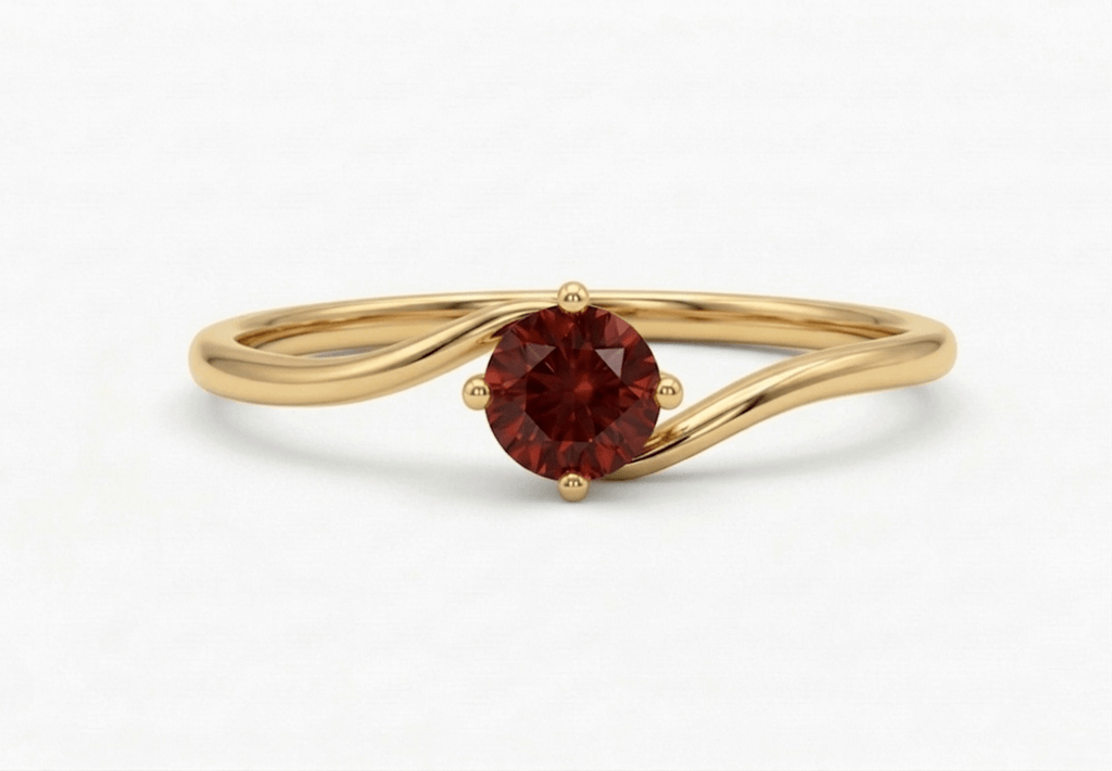 Nhẫn Vàng 14K Đá quý tự nhiên Red Garnet - AME Jewellery