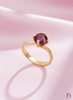 Nhẫn nữ Vàng Đá quý tự nhiên Garnet Twist Solitaire Ring in 14K Yellow Gold by AME Jewellery