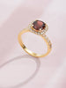 Nhẫn nữ Vàng Đá quý tự nhiên Red Garnet Halo Square Ring in 14K Yellow Gold by AME Jewellery