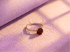 Natural Red Garnet Solitaire Ring in 14K Yellow Gold - AME Jewellery