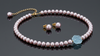Lavender Freshwater Pearl & Aquamarine Rose Jewelry Set in 14K Yellow Gold by AME Jewellery