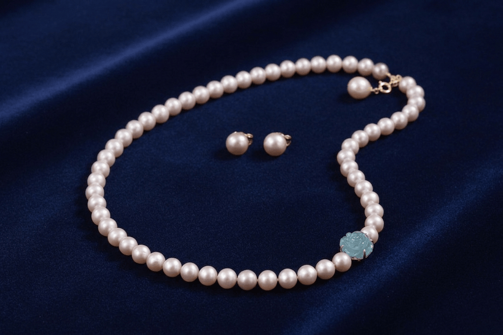 Parure en Perles Lavande d'Eau Douce et Rose d'Aigue-Marine sur Or Jaune 14K - AME Jewellery