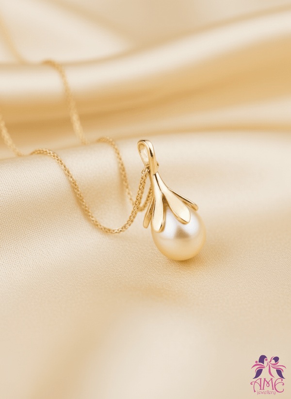 Mặt dây Vàng 14K Ngọc trai Biển Golden South Sea Pearl Pendant Necklace  by AME Jewellery