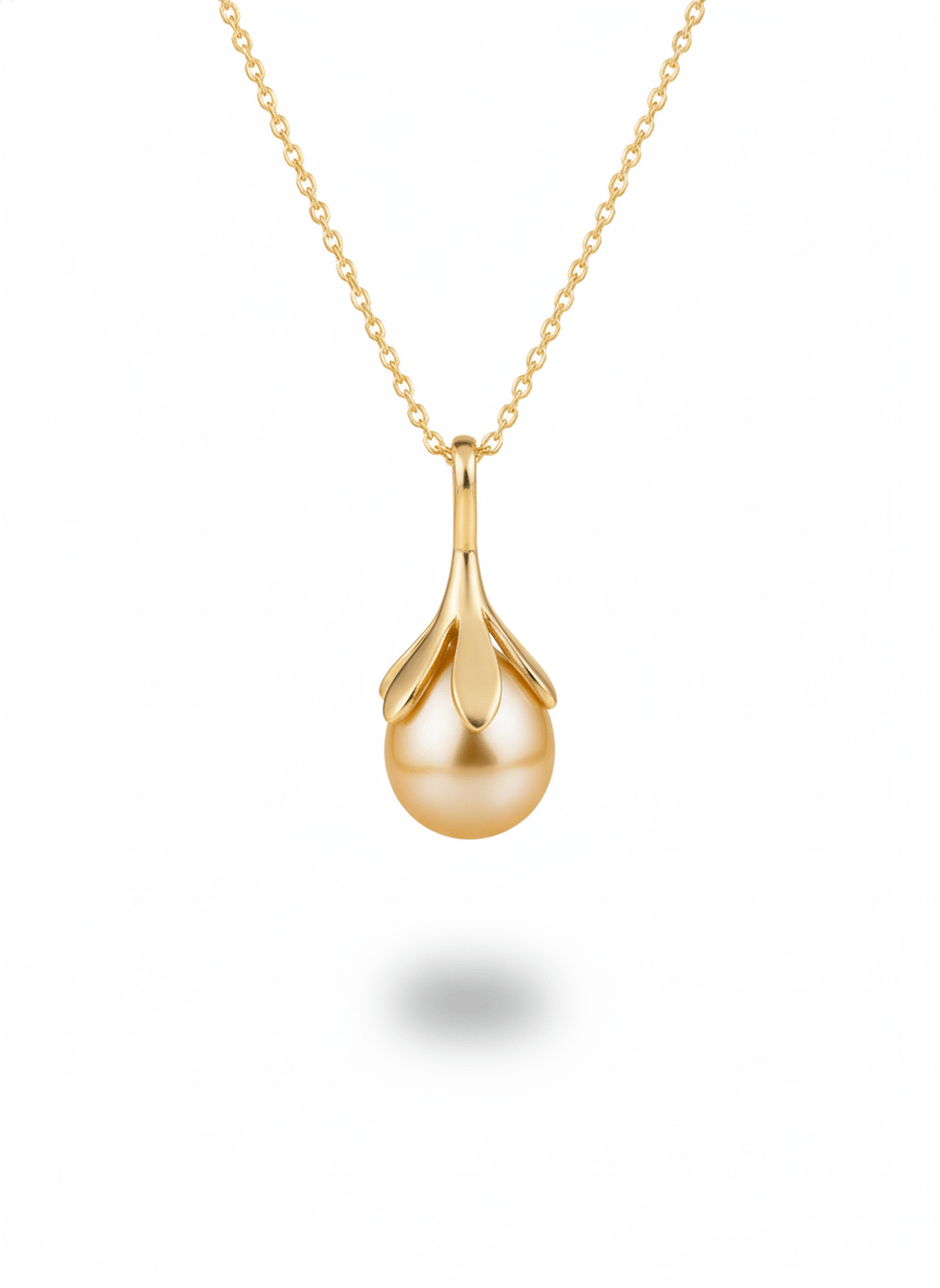 Mặt dây Vàng 14K Ngọc trai Biển Golden South Sea Pearl Pendant Necklace  by AME Jewellery