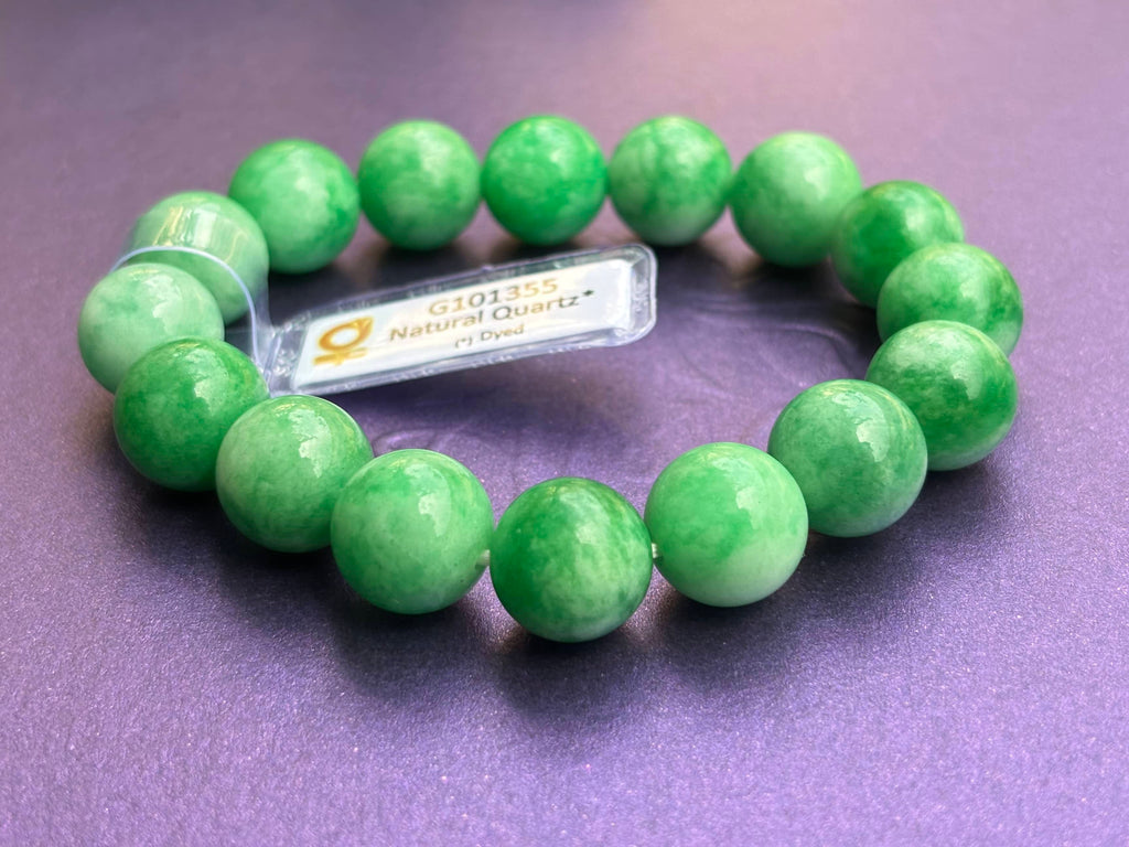 Chuỗi tay Đá quý thiên nhiên Thạch Anh Xanh lục | Green Quartz Beads Bracelet | AME Jewellery