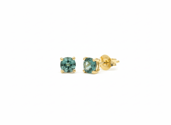 Bông tai Vàng Đá quý thiên nhiên Green Sapphire Earrings in 14K Yellow Gold by AME Jewellery