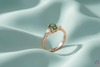 Natural Oval Yellowish Dark Green Sapphire Ring in 14-karat Rose Gold by AME Jewellery