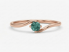 Nhẫn Vàng hồng Đá quý tự nhiên Natural Green Tourmaline Solitaire Twist Ring in 14K Rose Gold by AME Jewellery