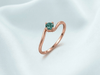 Nhẫn Vàng hồng Đá quý tự nhiên Natural Green Tourmaline Solitaire Twist Ring in 14K Rose Gold by AME Jewellery