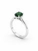 Nhẫn Vàng trắng Đá quý tự nhiên Natural Oval-Cut Green Tourmaline Ring in 10K White Gold by AME Jewellery