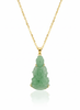 Mặt dây Phật Bà Quan Âm Cẩm thạch thiên nhiên | Guanyin Buddha Jadeite Jade Pendant Necklace in 14K Yellow Gold by AME Jewellery