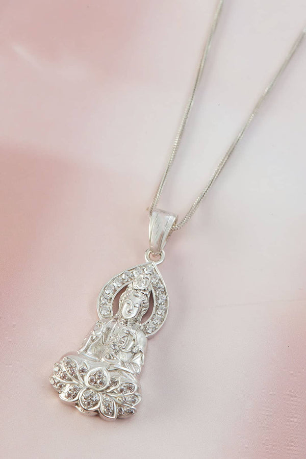 Mặt dây chuyền Phật Bà Quan Âm | Guanyin Buddha Pendant Necklace in Sterling Silver by AME Jewellery