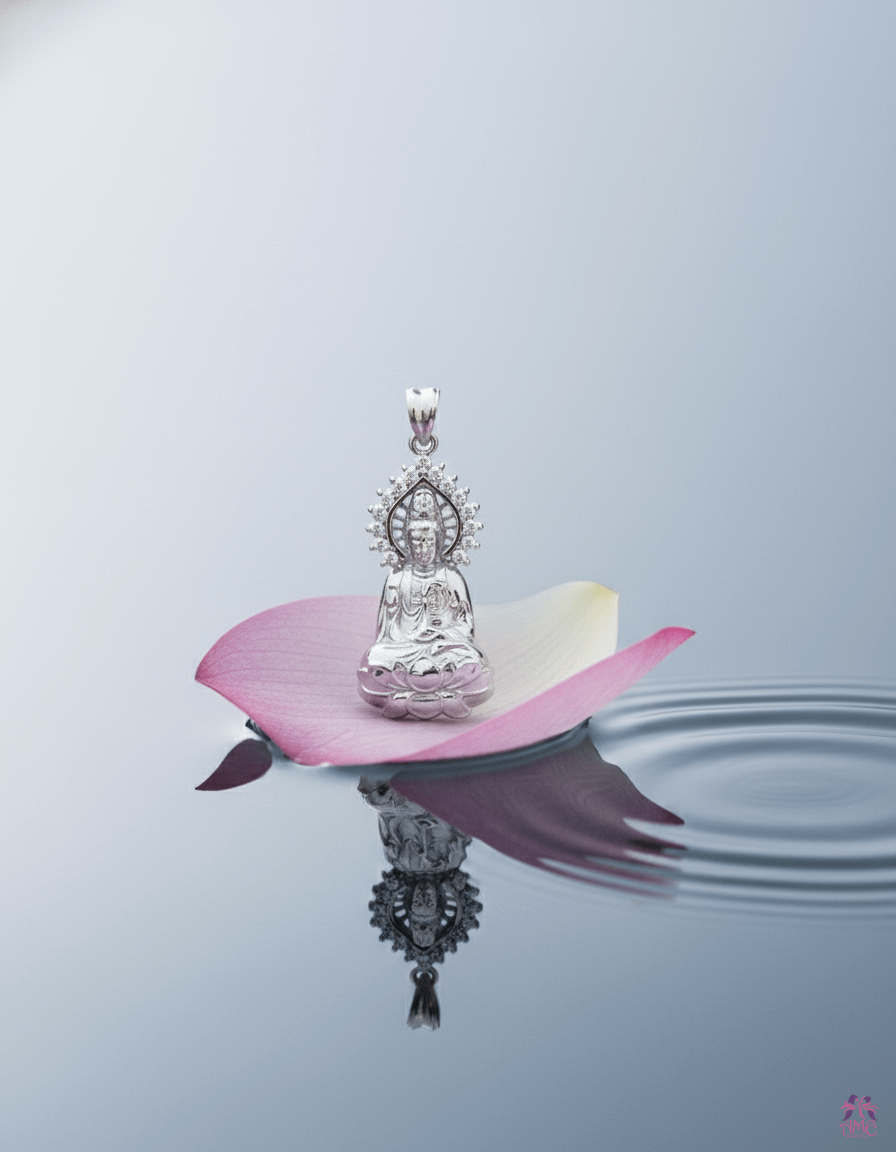 Guanyin Buddha Pendant in Sterling Silver | AME Jewellery
