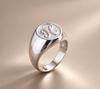 Personalized Monogram Signet Sterling Silver Men's Ring. 