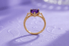 Nhẫn vàng đá quý tự nhiên Natural Heart-cut Amethyst Ring in 14K Yellow Gold by AME Jewellery