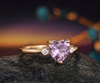 Nhẫn vàng đá quý tự nhiên Natural Heart-cut Amethyst Ring in 14K Yellow Gold by AME Jewellery