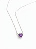 Natural Heart-cut Amethyst Solitaire Chain Necklace in Sterling Silver - AME Jewellery