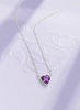Dây chuyền Đá quý tự nhiên Amethyst tim - AME Jewellery