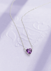 Dây chuyền Đá quý tự nhiên Heart-cut Amethyst Chain Necklace in Sterling Silver by AME Jewellery