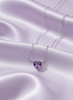 Dây chuyền Đá quý tự nhiên Heart-cut Amethyst Chain Necklace in Sterling Silver by AME Jewellery