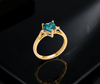 Natural Heart-cut London Blue Topaz Ring in 14K Yellow Gold by AME Jewellery.
