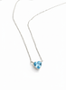Dây chuyền Đá quý tự nhiên Heart-cut Blue Topaz Chain Necklace in Sterling Silver by AME Jewellery