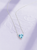 Dây chuyền Đá quý tự nhiên Heart-cut Blue Topaz Chain Necklace in Sterling Silver by AME Jewellery