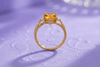 Nhẫn vàng đá quý tự nhiên Natural Heart Citrine Ring in 14K Yellow Gold by AME Jewellery
