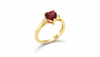 Nhẫn nữ Vàng Đá quý tự nhiên Heart-cut Red Garnet Ring in 14K Yellow Gold by AME Jewellery