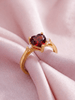 Nhẫn Vàng 14K Đá quý tự nhiên Red Garnet tim - AME Jewellery