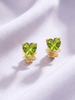 Natural Heart-cut Peridot Earrings in 14K Yellow Gold by AME Jewellery