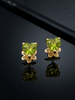 Natural Heart-cut Peridot Earrings in 14K Yellow Gold by AME Jewellery