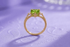 Nhẫn vàng đá quý tự nhiên Natural Heart Peridot Ring in 14K Yellow Gold by AME Jewellery