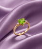 Natural Heart-cut Peridot Ring in 14K Yellow Gold - AME Jewellery