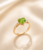 Bague solitaire en péridot taille cœur de en or jaune 14K - AME Jewellery