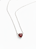 Dây chuyền Đá quý tự nhiên Heart-cut Red Garnet Chain Necklace in Sterling Silver by AME Jewellery