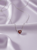 Dây chuyền Đá quý tự nhiên Heart-cut Red Garnet Chain Necklace in Sterling Silver by AME Jewellery