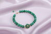 Jadeite Jade Beads Necklace with Jade Carved Apricot Blossom Pendant in 14K Yellow Gold by AME Jewellery
