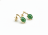 Bông tai Vàng Cẩm thạch thiên nhiên Burmese Jadeite Jade Earrings in 14K Yellow Gold by AME Jewellery