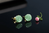 Inspired by the timeless beauty of roses, these elegant Burmese jade earrings are handcrafted in 14K yellow gold by AME Jewellery. In Asian culture, jade is a symbol of luck, wealth, and beauty.