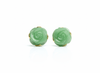 Bông tai Vàng Đá quý tự nhiên Cẩm Thạch Burmese Jadeite Jade Rose Flower Gold Earrings by AME Jewellery