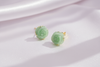 Bông tai Vàng Đá quý tự nhiên Cẩm Thạch Burmese Jadeite Jade Rose Flower Gold Earrings by AME Jewellery
