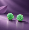 Elegant Burmese jade earrings are handcrafted in 14K yellow gold by AME Jewellery.