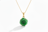 Mặt dây Hoa hồng Vàng đá quý thiên nhiên Cẩm thạch Jadeite Jade Rose Pendant Necklace in 14-karat Yellow Gold by AME Jewellery