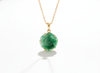 Mặt dây Hoa hồng Vàng đá quý thiên nhiên Cẩm thạch Jadeite Jade Rose Pendant Necklace in 14-karat Yellow Gold by AME Jewellery