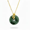 Mặt dây Vàng 14K Đồng Điếu Cẩm thạch | Donut Circle Jadeite Jade Gold Pendant | AME Jewellery