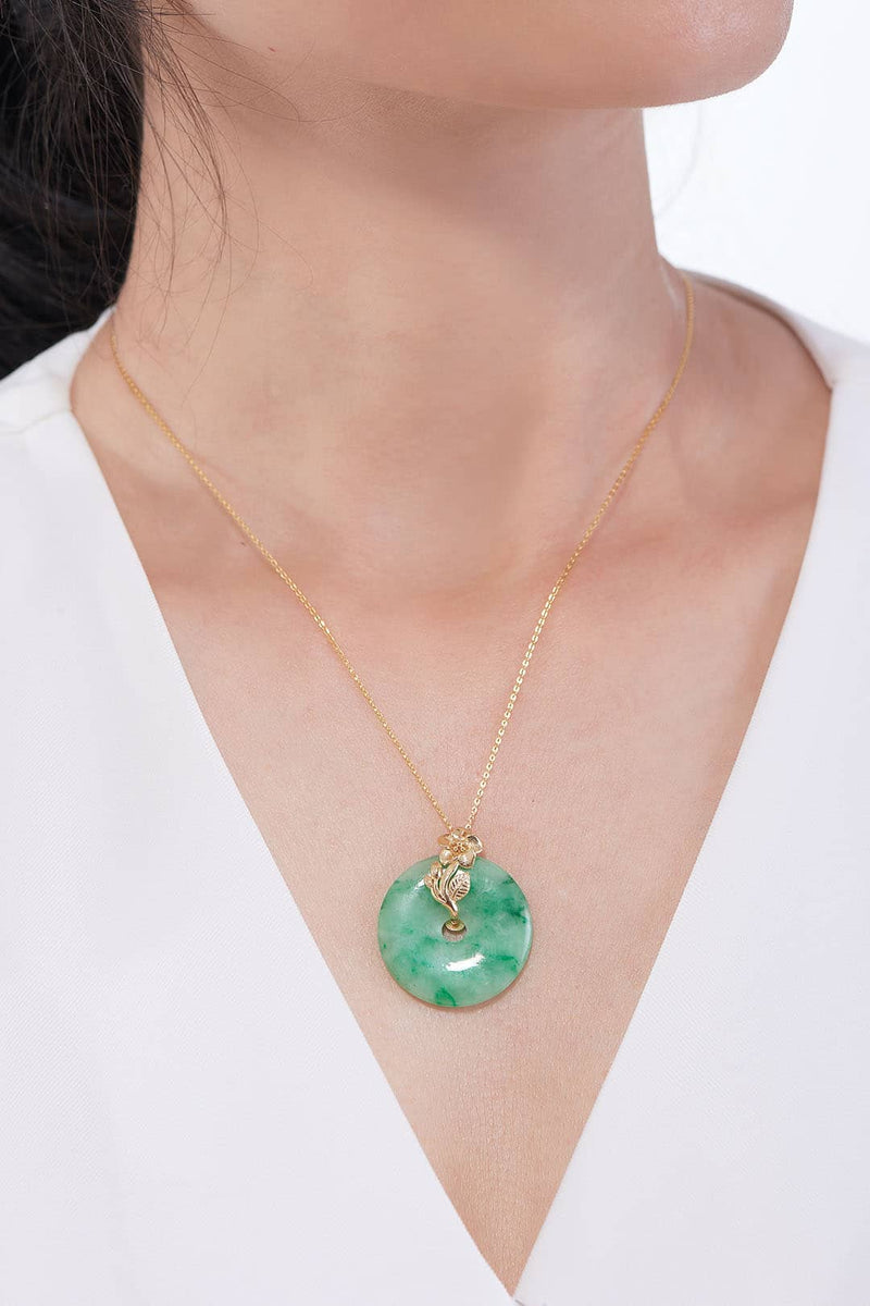 Jade and good gold pendant