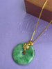 Mặt dây Vàng 14K Đồng Điếu Cẩm thạch | Donut Circle Jadeite Jade Gold Pendant | AME Jewellery