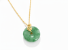 Mặt dây Vàng 14K Đồng Điếu Cẩm thạch | Donut Circle Jadeite Jade Gold Pendant | AME Jewellery