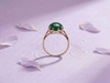 oval cabochon Jade Ring in 14K Yellow Gold by AME Jewellery. 